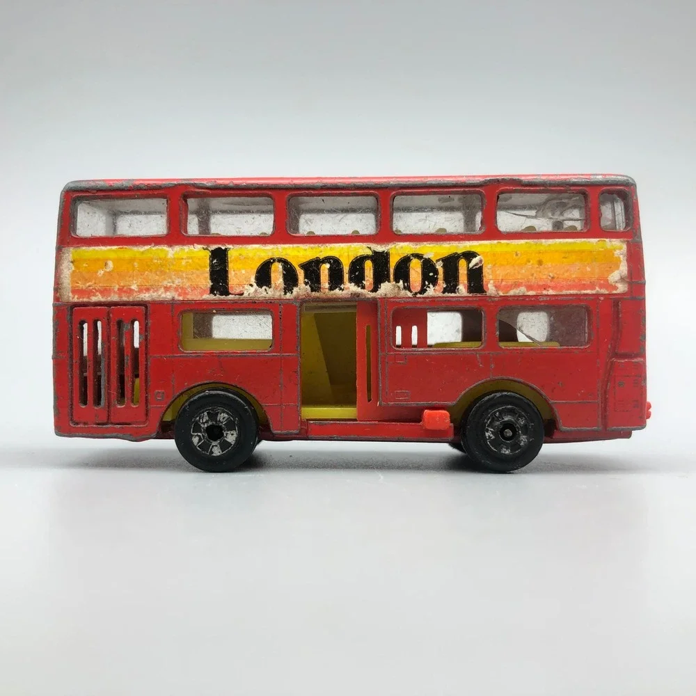 Vintage Diecast Red London Double Decker Bus Sliding Door Zylmex P334 Hong Kong